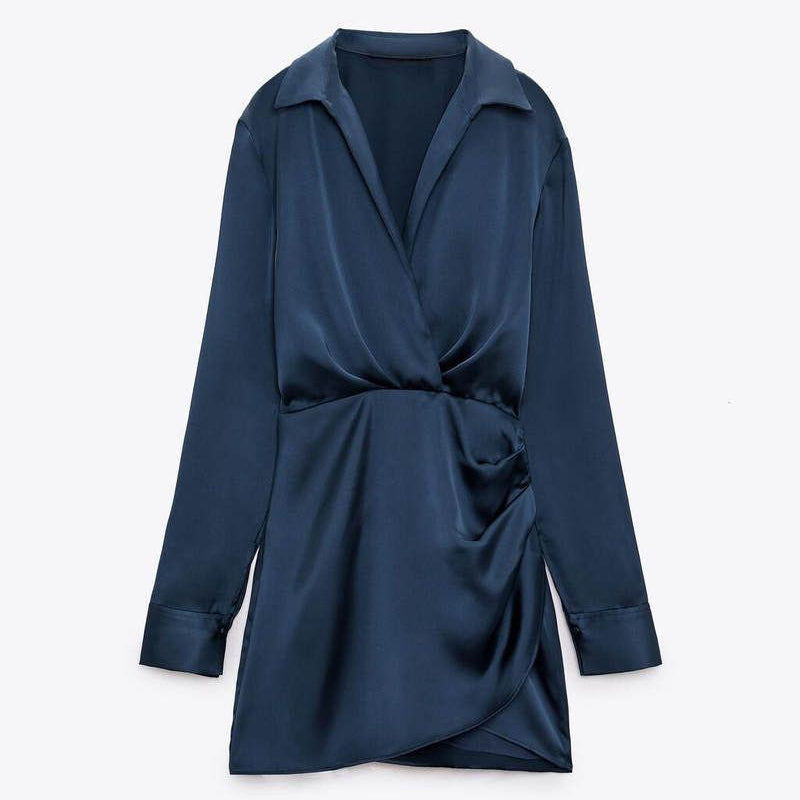 Fc V-Neck Silk Shirt Dress