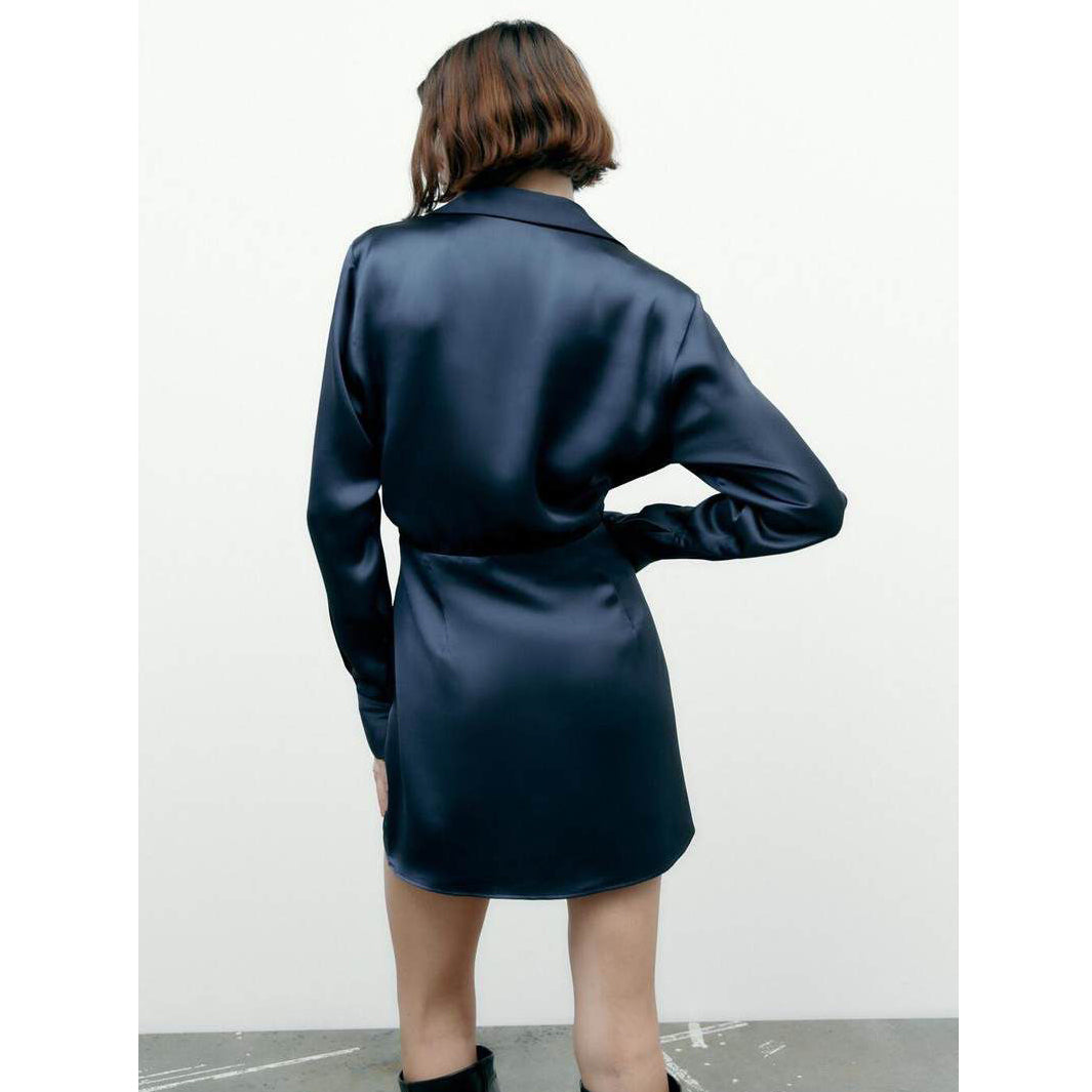 Fc V-Neck Silk Shirt Dress