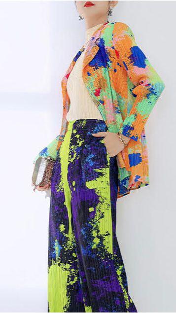 Fc Miyake pleated autumn suit women