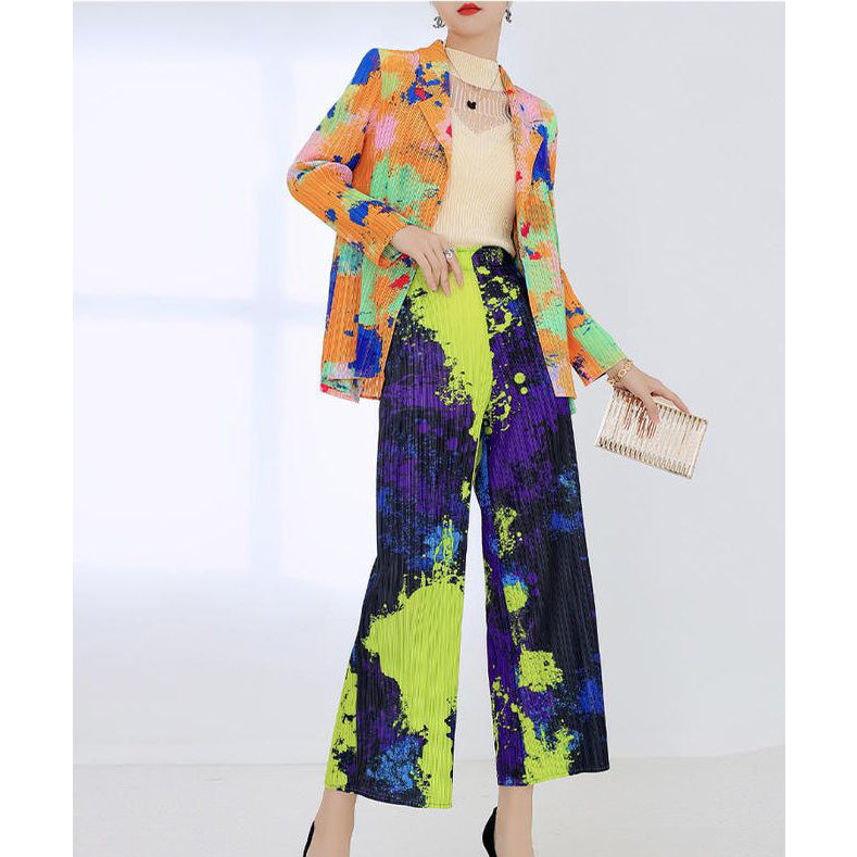 Fc Miyake pleated autumn suit women