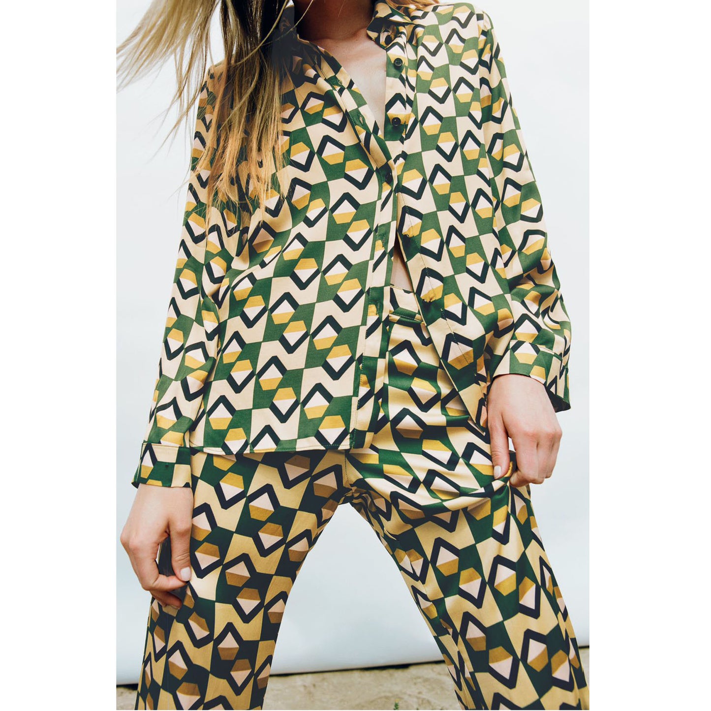 Fc Printed Halter Neck Shirt Coord Set