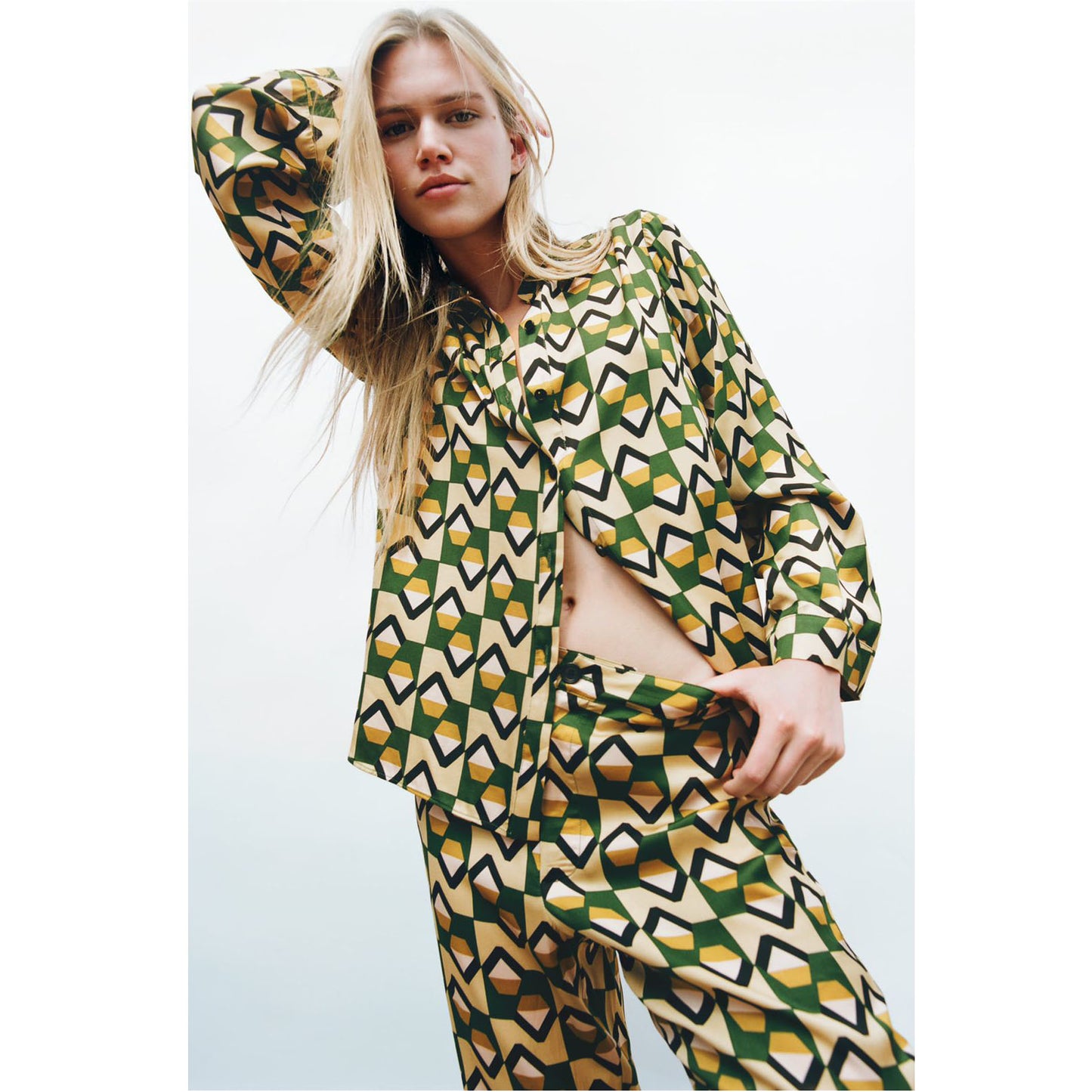 Fc Printed Halter Neck Shirt Coord Set