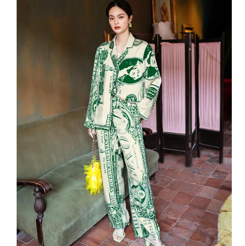 Fc Silk Long-Sleeved Sleepwear Set