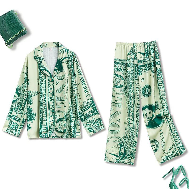 Fc Silk Long-Sleeved Sleepwear Set