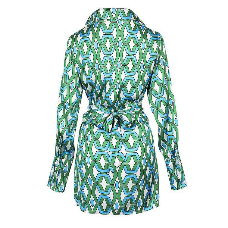 Fc Allover Print Tied Shirt Dress