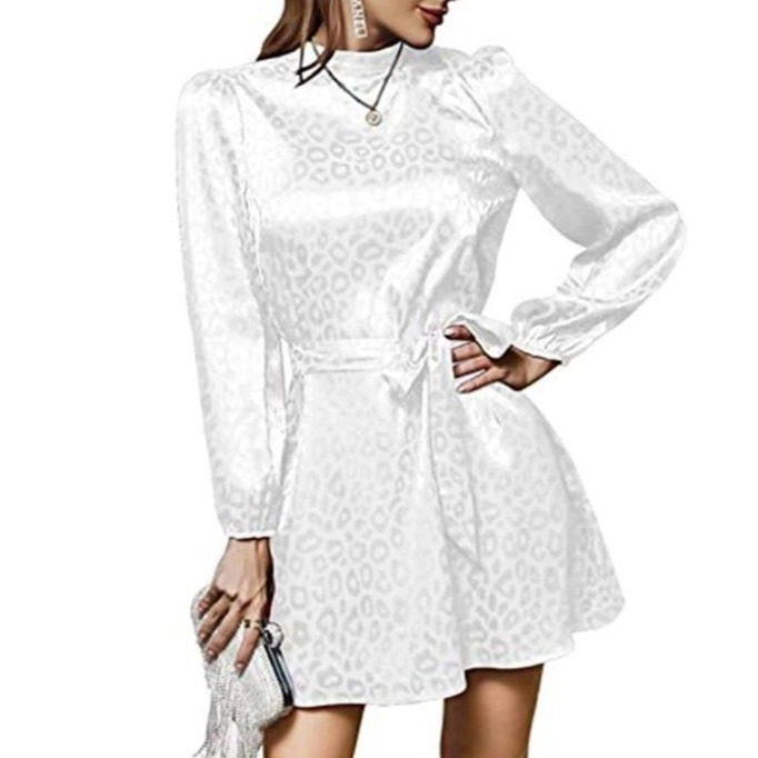 Fc Satin Long-Sleeved Evening Dress