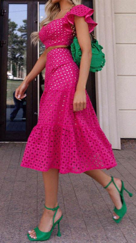Fc Summer Ruffle Sleeve Lace Dress