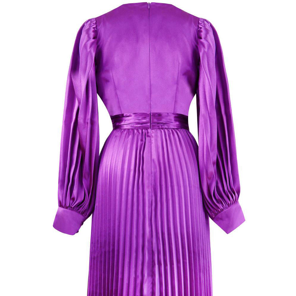 Fc Lantern Sleeve Pleated Long Dresses