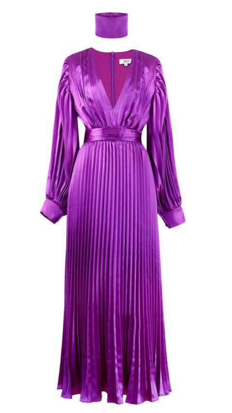 Fc Lantern Sleeve Pleated Long Dresses