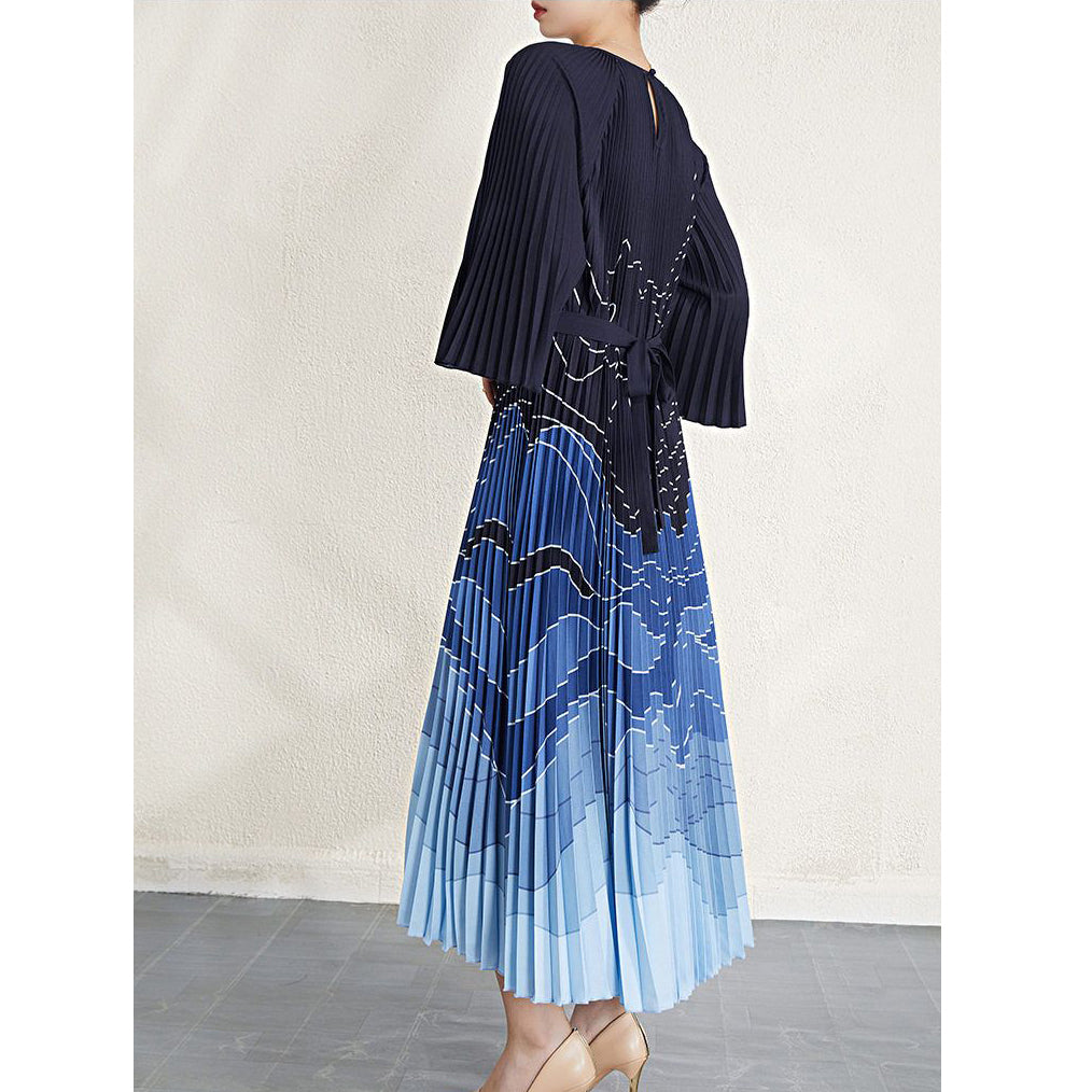 Fc Pleated Long Sleeve Elegant Dress