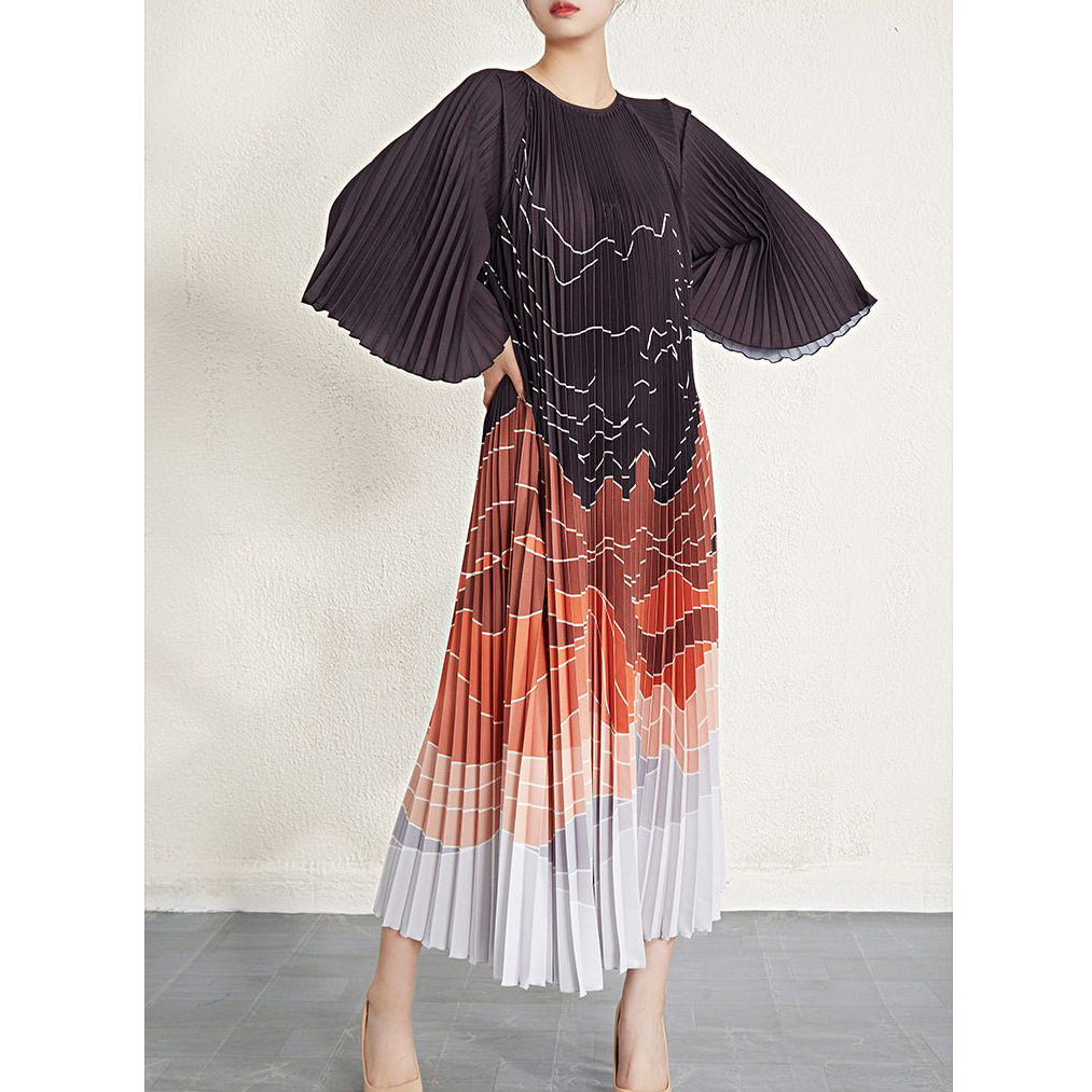 Fc Pleated Long Sleeve Elegant Dress