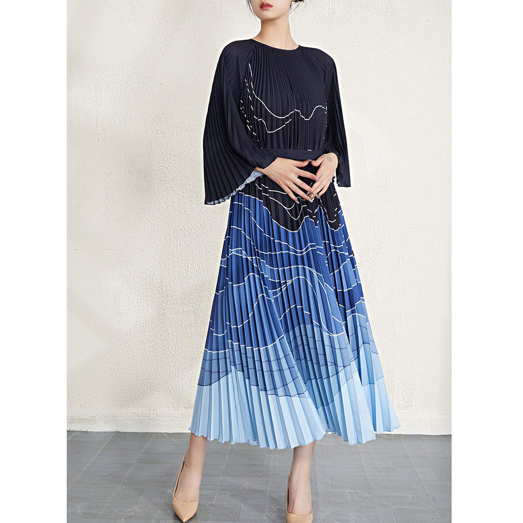 Fc Pleated Long Sleeve Elegant Dress