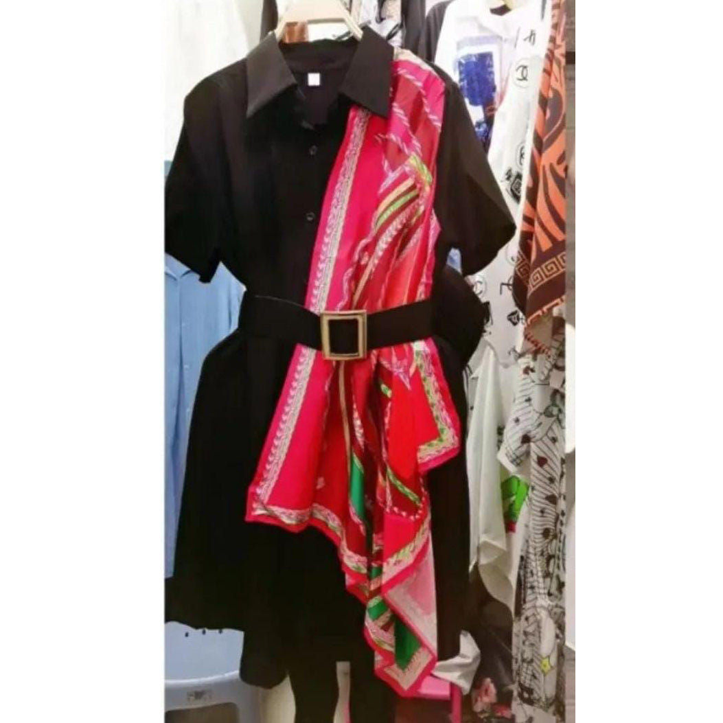 Fc Silk Scarf Dress With Belt
