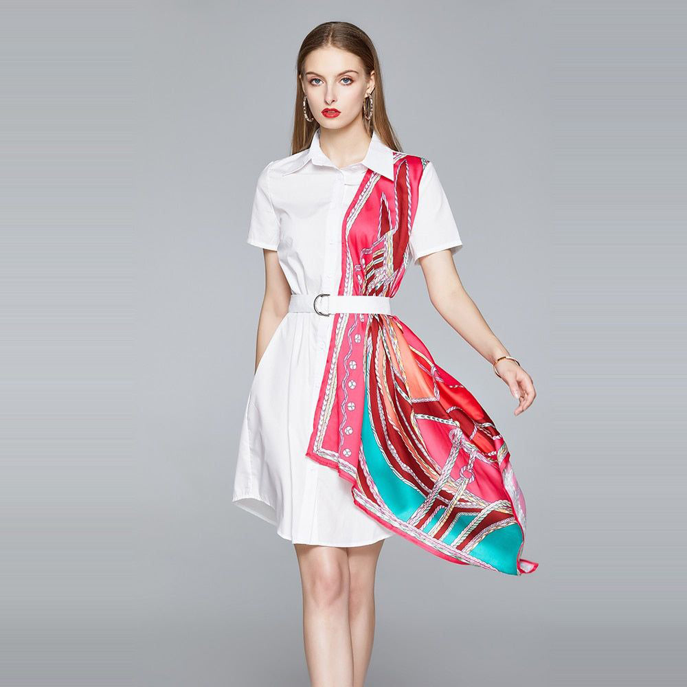 Fc Silk Scarf Dress With Belt