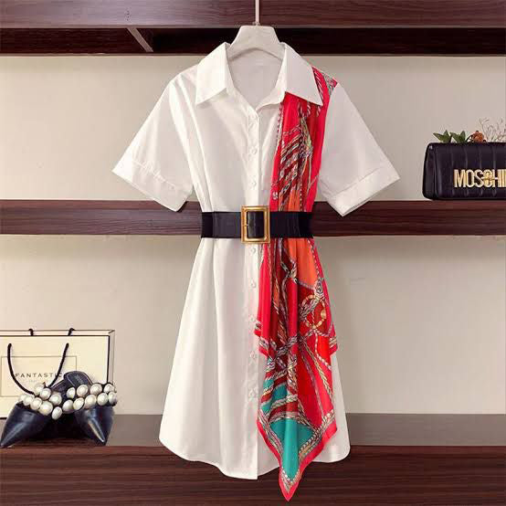 Fc Silk Scarf Dress With Belt
