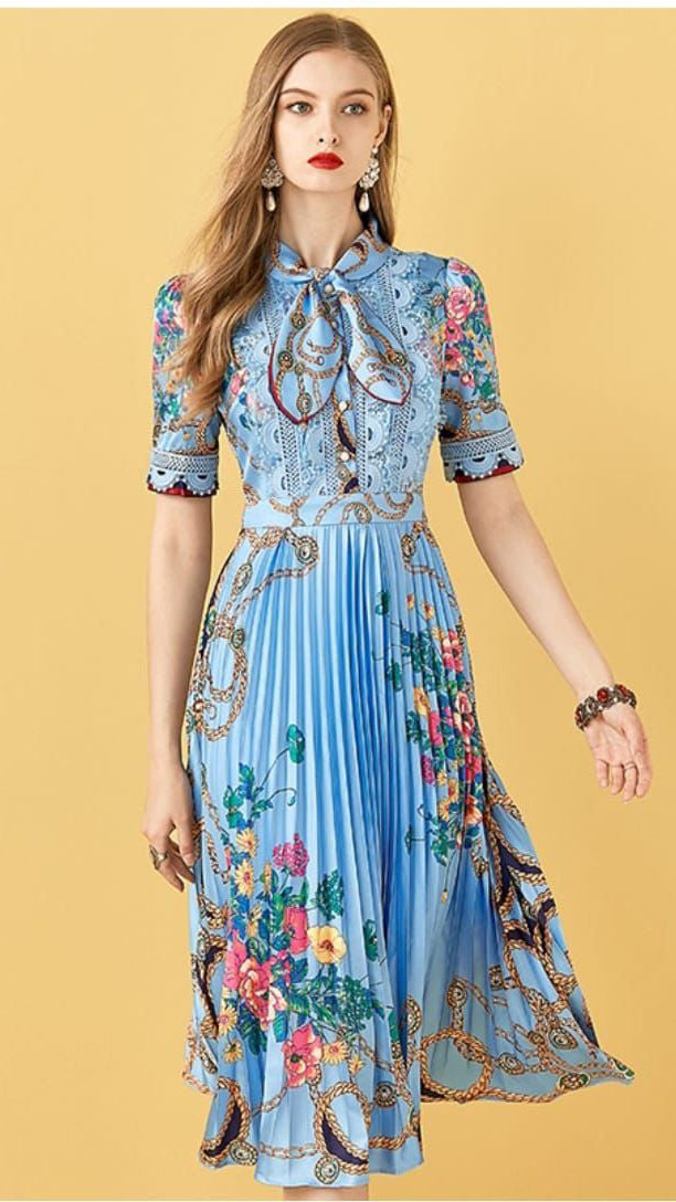 Fc Pleated Knee Length Dress