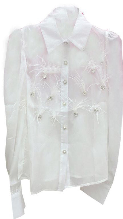 Fc Tassel Lapel Bubble Sleeve Shirt