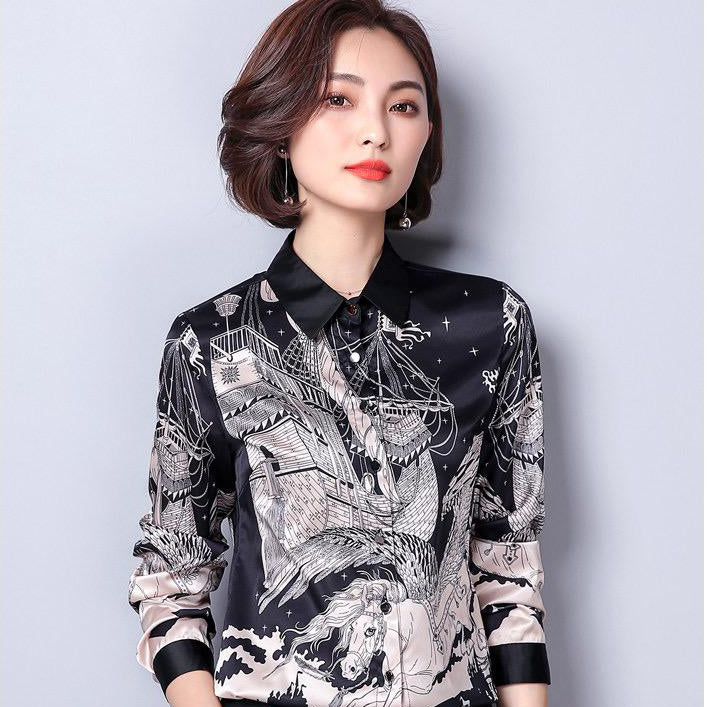 Fc Satin Small Shirt Mulberry Silk Top