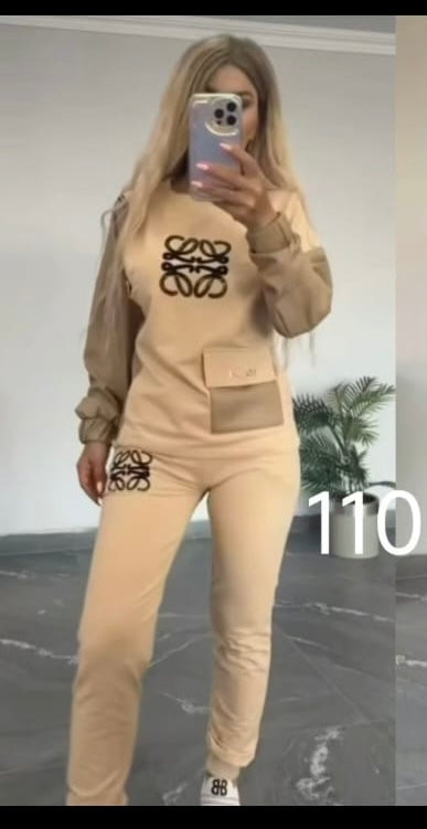 Rhinestone Design Jogger Set FC1584