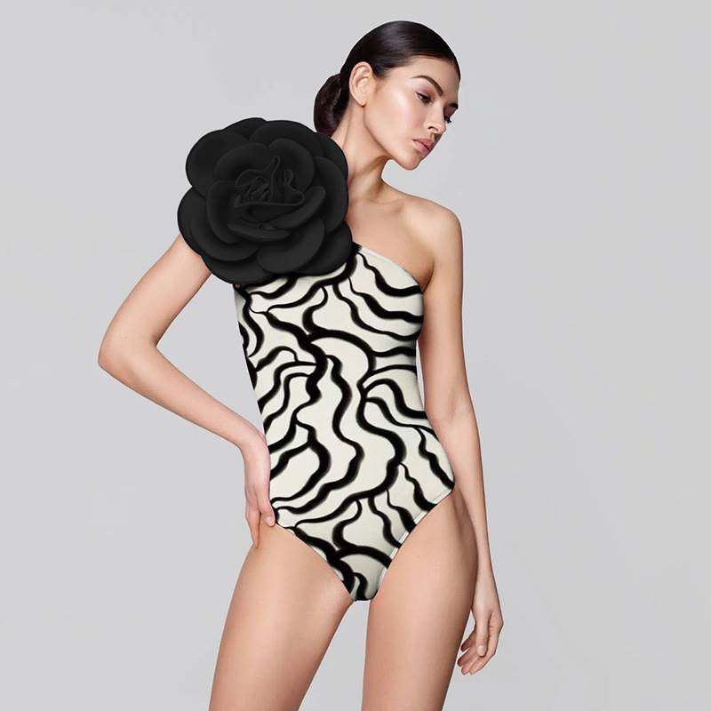 3D Flower Swimwear Bodysuit