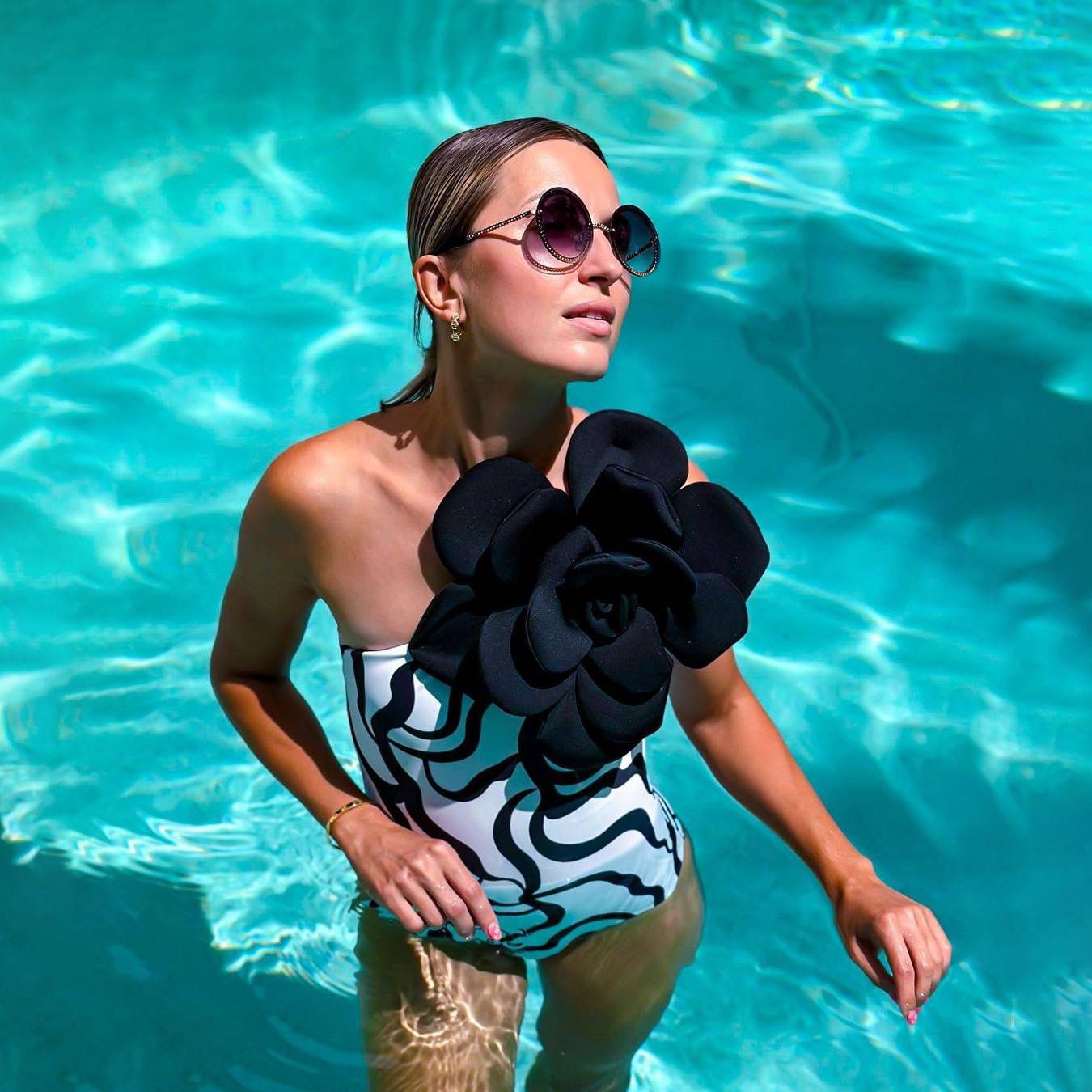 Fc 3D Flower Swimwear Bodysuit