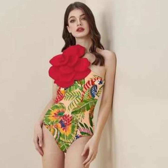 3D Flower Swimwear Bodysuit