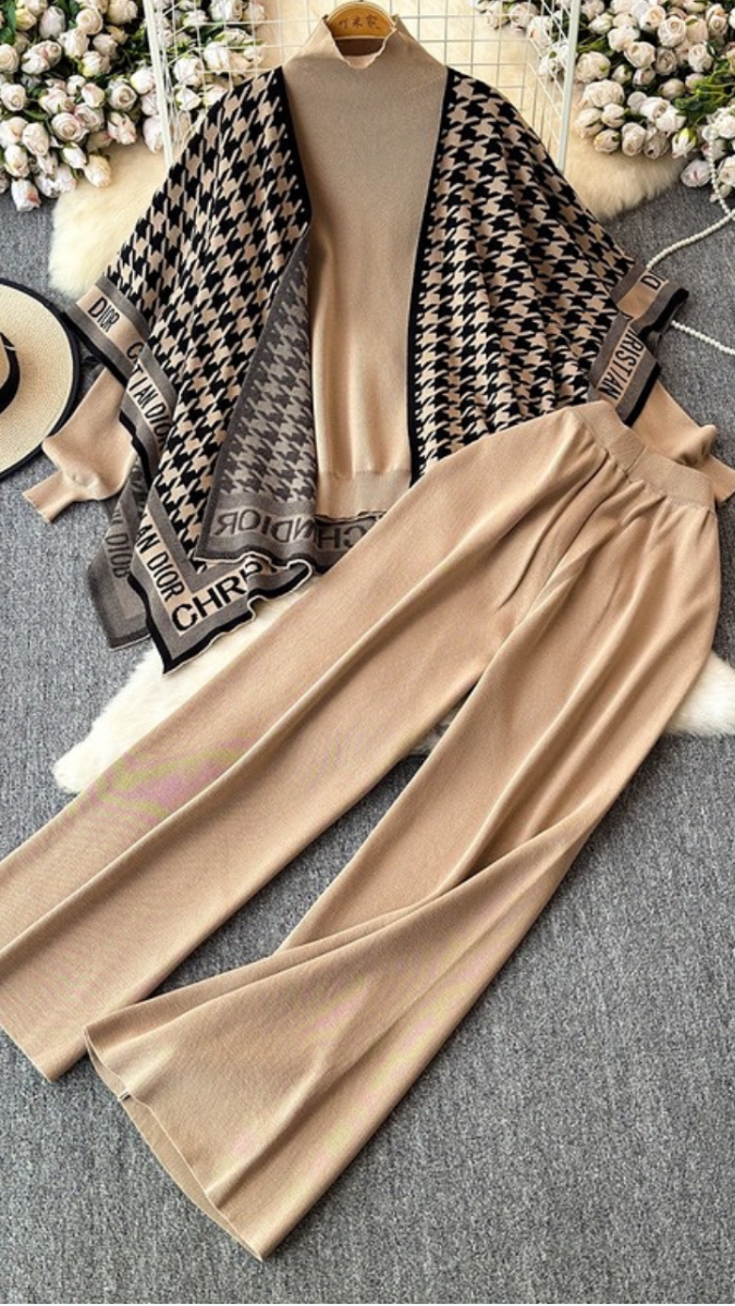 3Pc High Collar Top With Shrug Coord Set FC1698