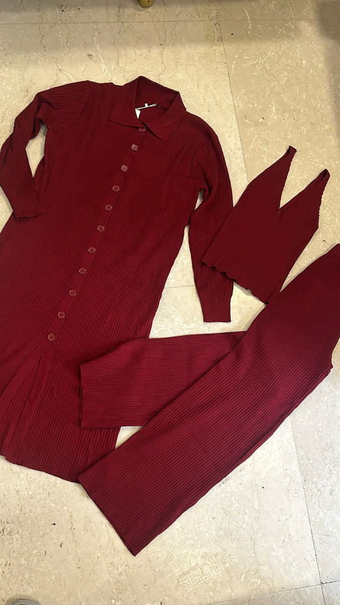 3 Pc With Long Shrug Coord Set FC1570