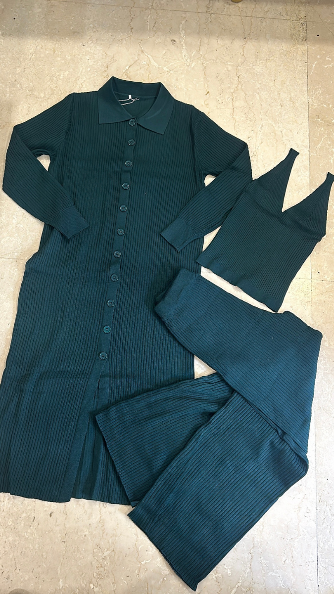 3 Pc With Long Shrug Coord Set FC1570