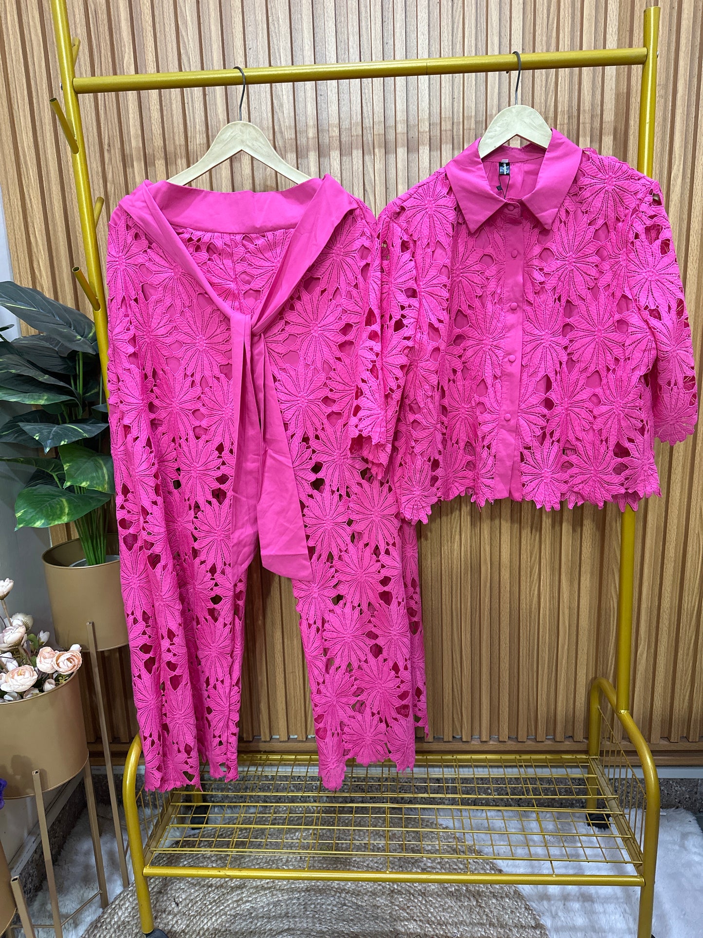 Lace Two Piece Trouser Coord Set FC1912