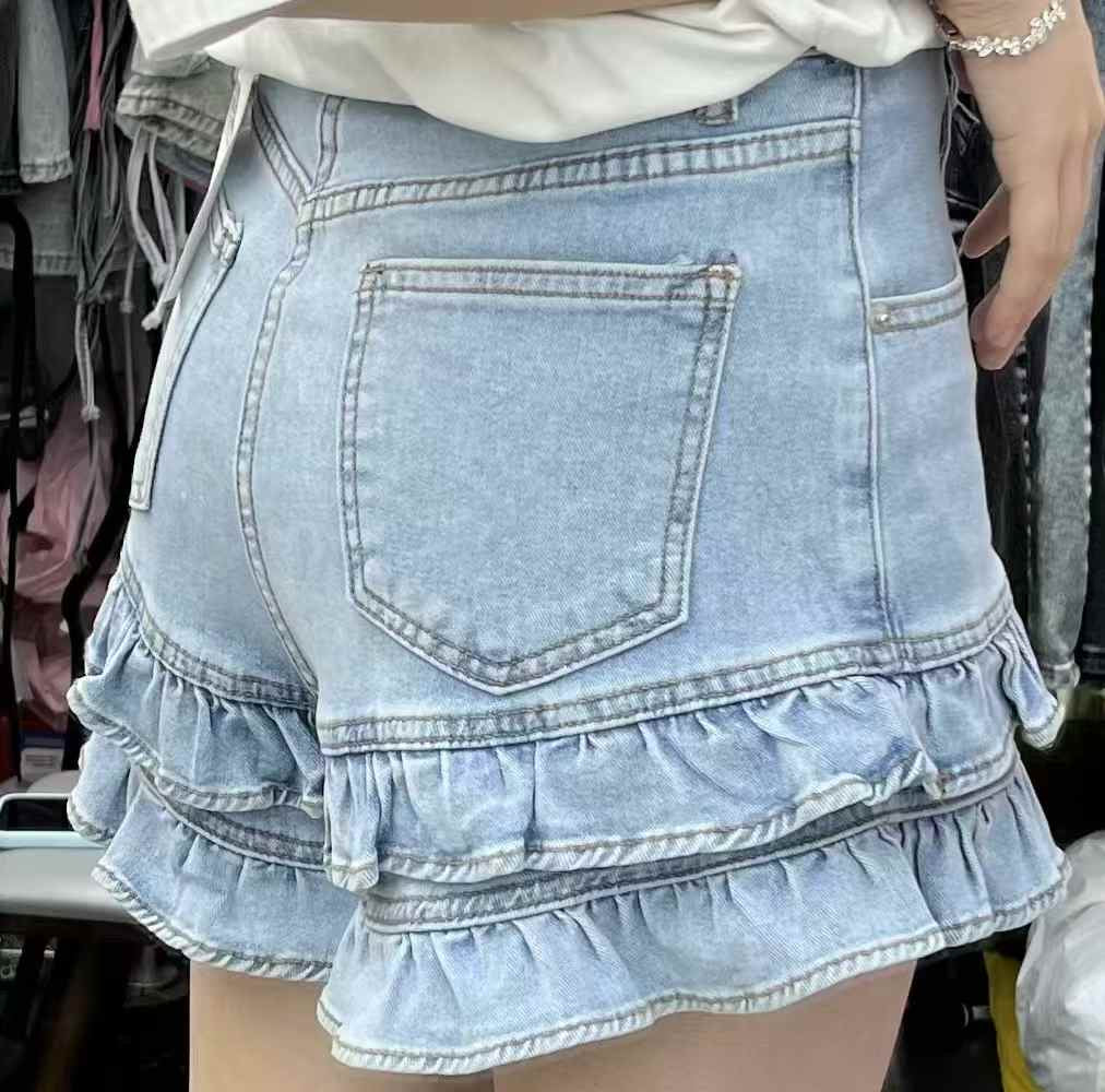 Ruffle End Denim Shorts FC1814