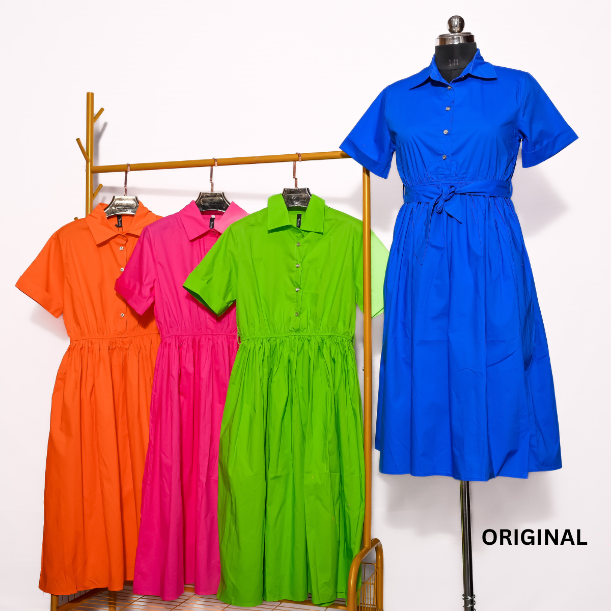 A-Line Midi Shirt Dress