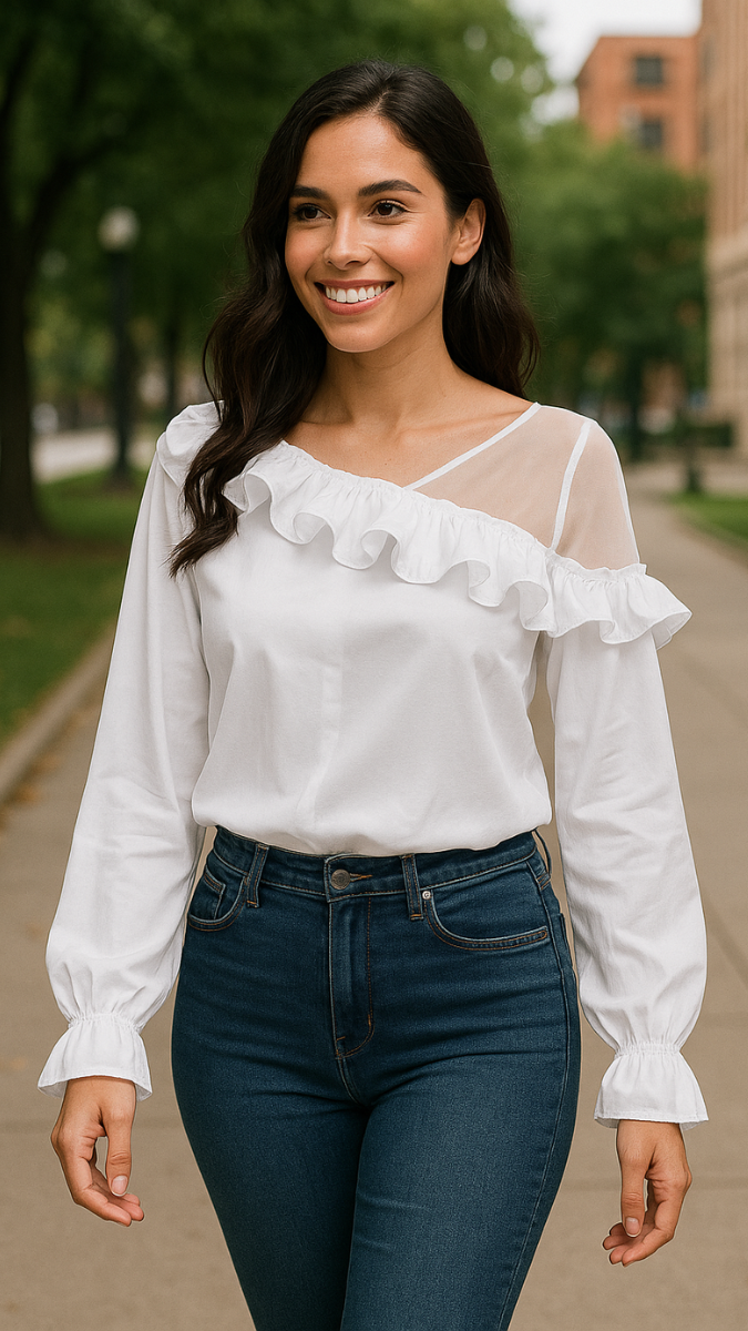 Balloon Sleeve Satin Top FC1834