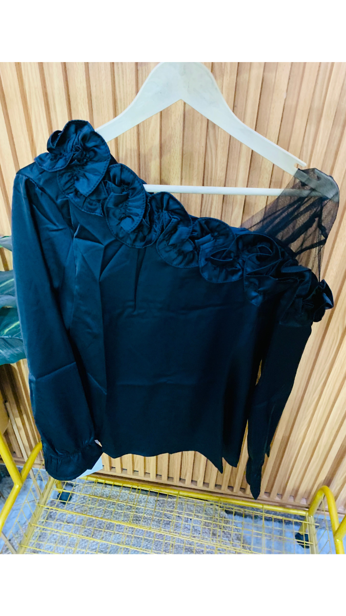 Balloon Sleeve Satin Top FC1834