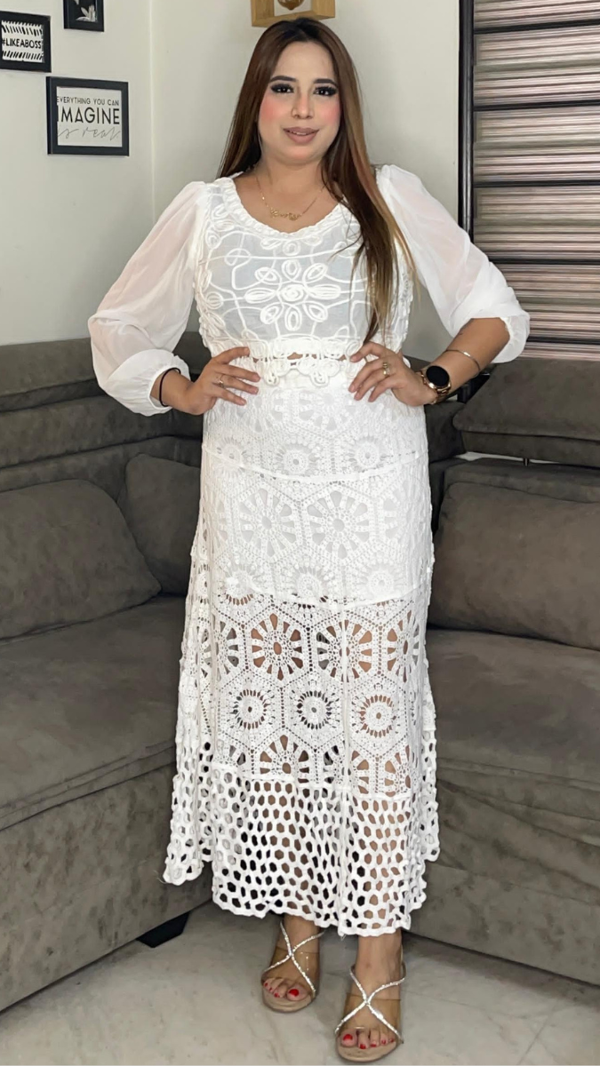 Balloon Sleeve Top and Skirt Set FC1791