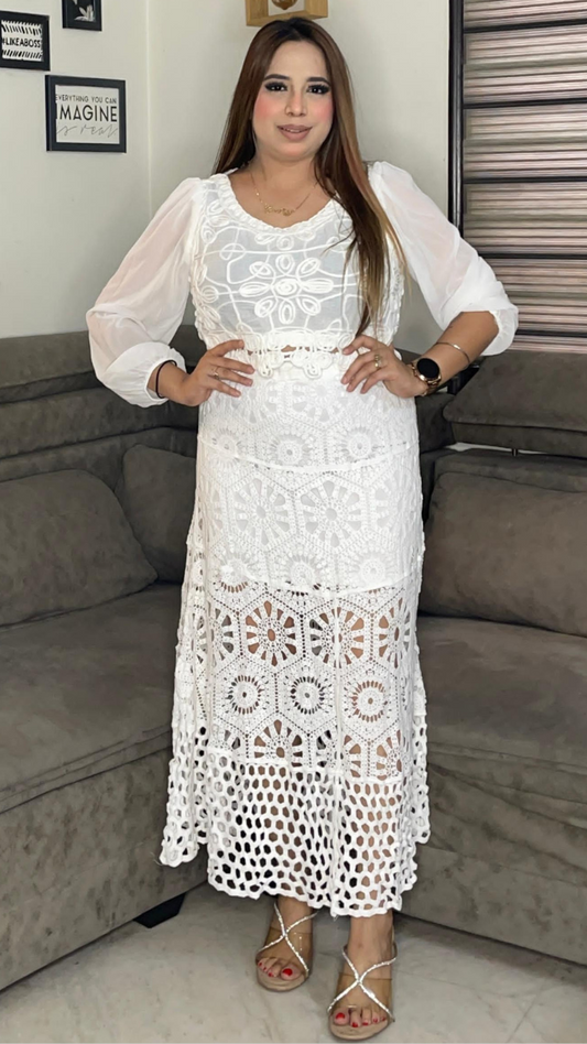 Balloon Sleeve Top and Skirt Set FC1791