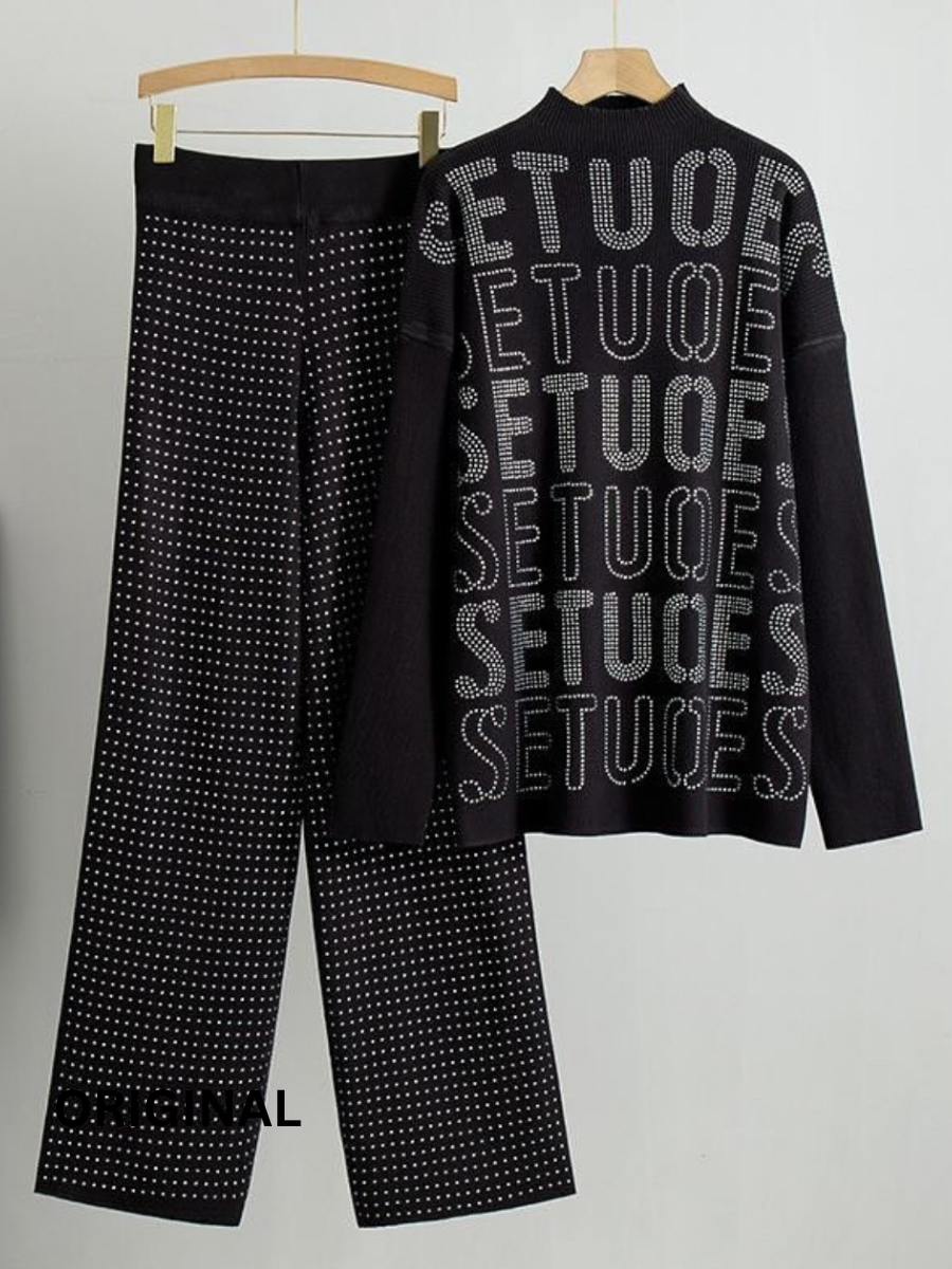 Beautiful Rhinestone Designed Pant Co- Ord Set FC1490