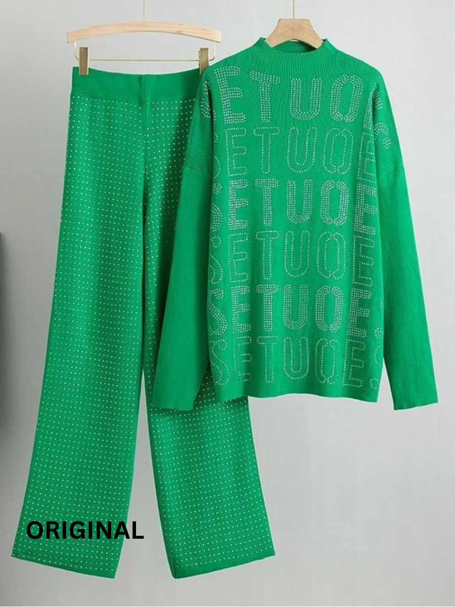 Beautiful Rhinestone Designed Pant Co- Ord Set FC1490