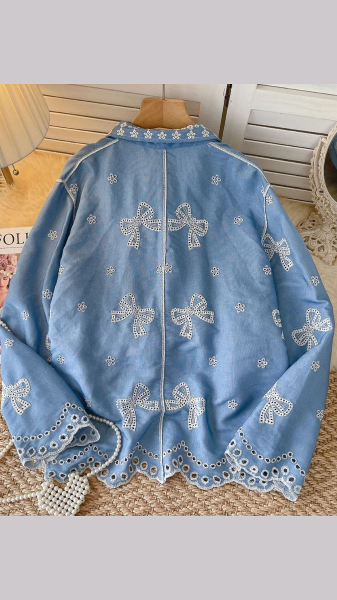 Beautiful Shirt With Bow Embroidery FC1893