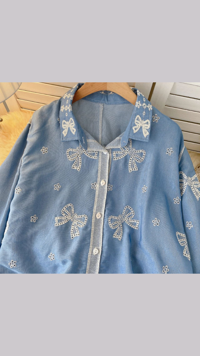 Beautiful Shirt With Bow Embroidery FC1893