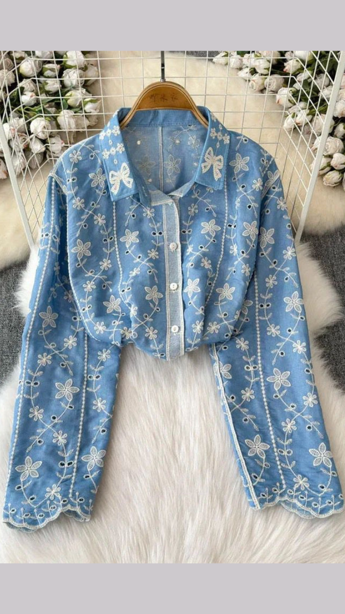 Beautiful Shirt With Floral Embroidery FC1894