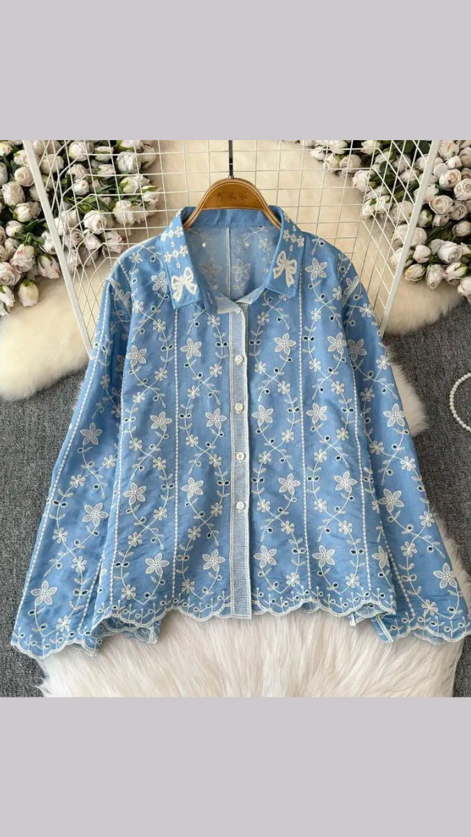 Beautiful Shirt With Floral Embroidery FC1894