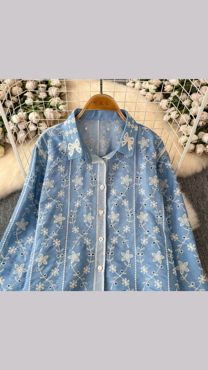 Beautiful Shirt With Floral Embroidery FC1894