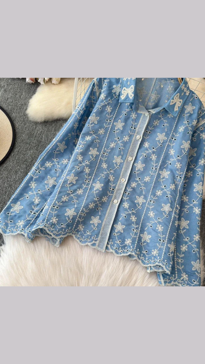 Beautiful Shirt With Floral Embroidery FC1894