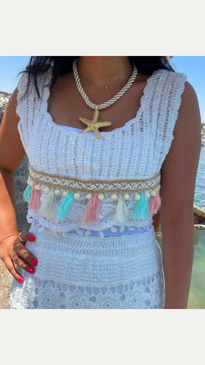 Beautiful Sleeveless Crochet Dress FC1784