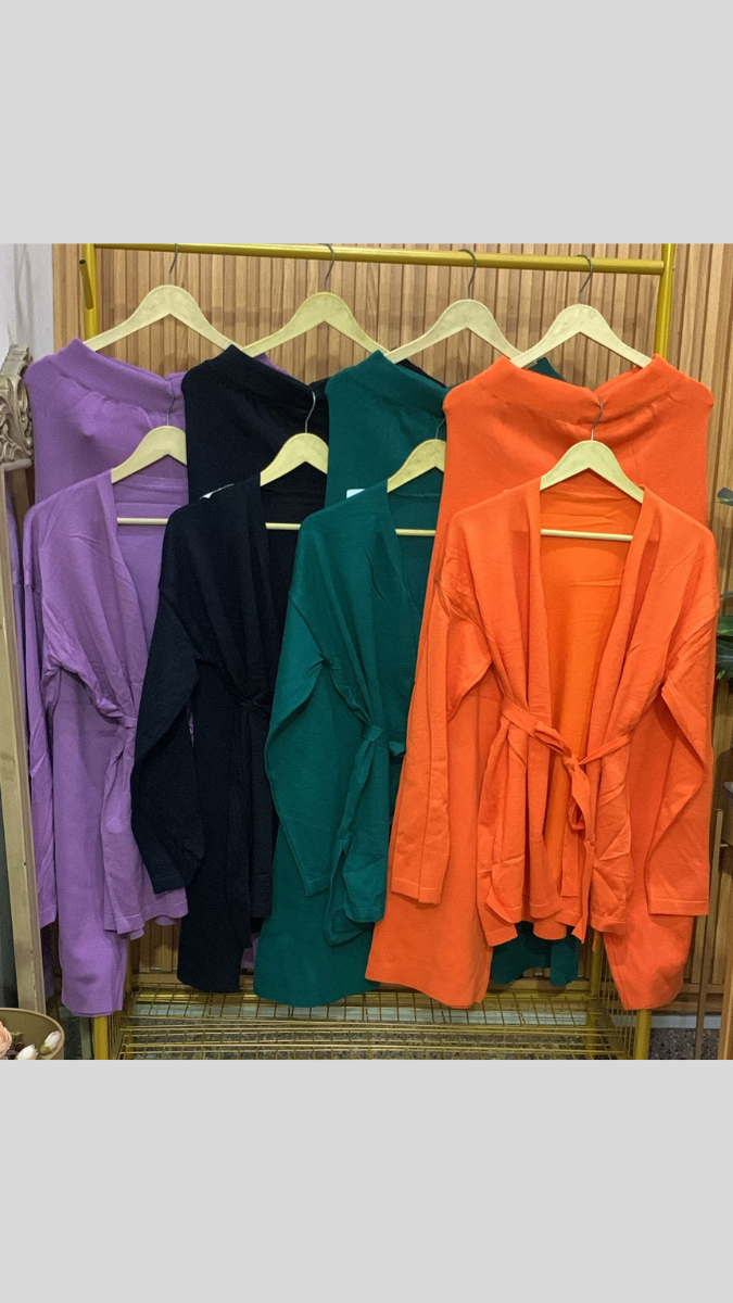 Belted Shrug Style Top And Pant Coord Set FC1949