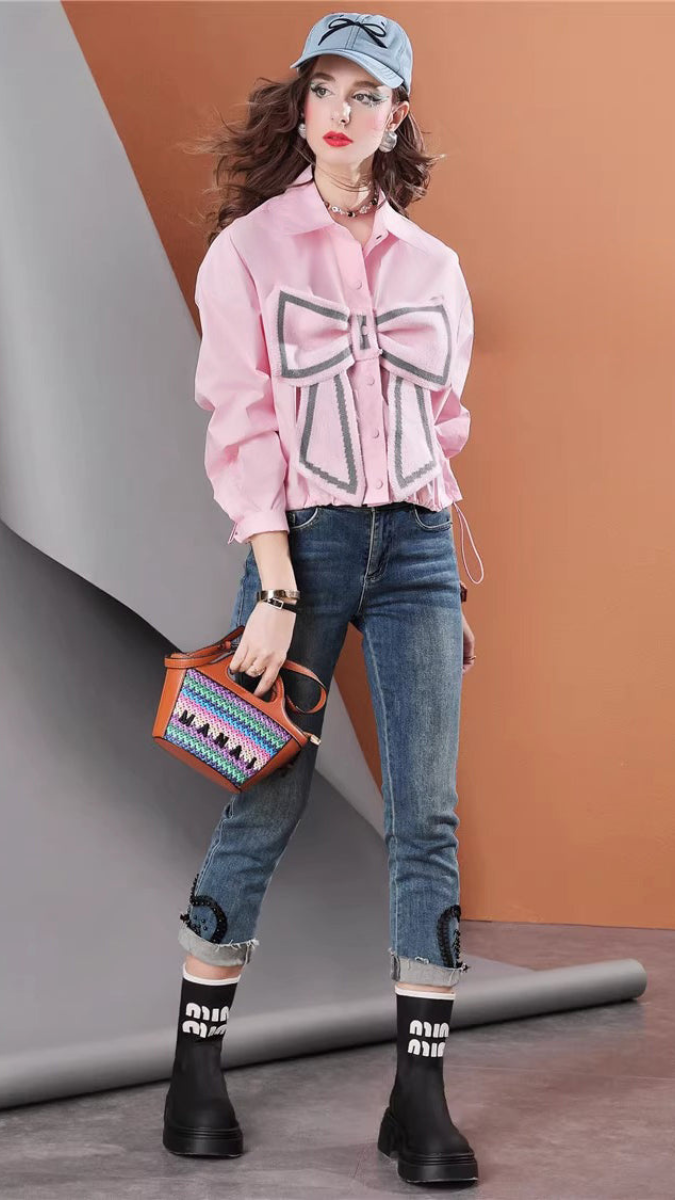 Big Bow Plain Shirt FC1850