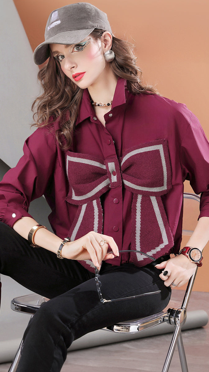 Big Bow Plain Shirt FC1850
