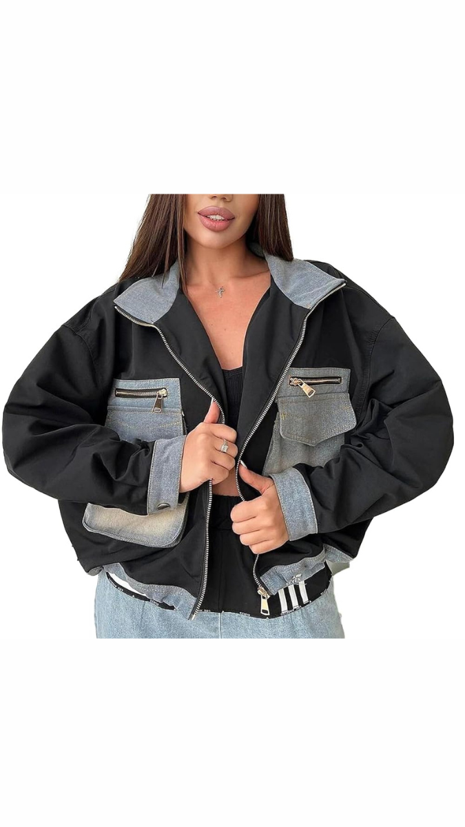 Big Denim Pocket Chained Jacket FC1861