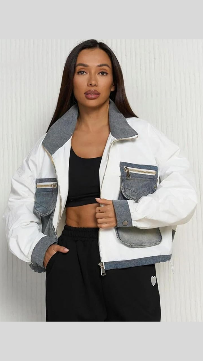 Big Denim Pocket Chained Jacket FC1861